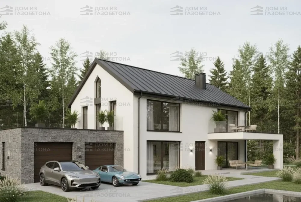 Проект Двухэтажный дом 16 на 17, 211 м2