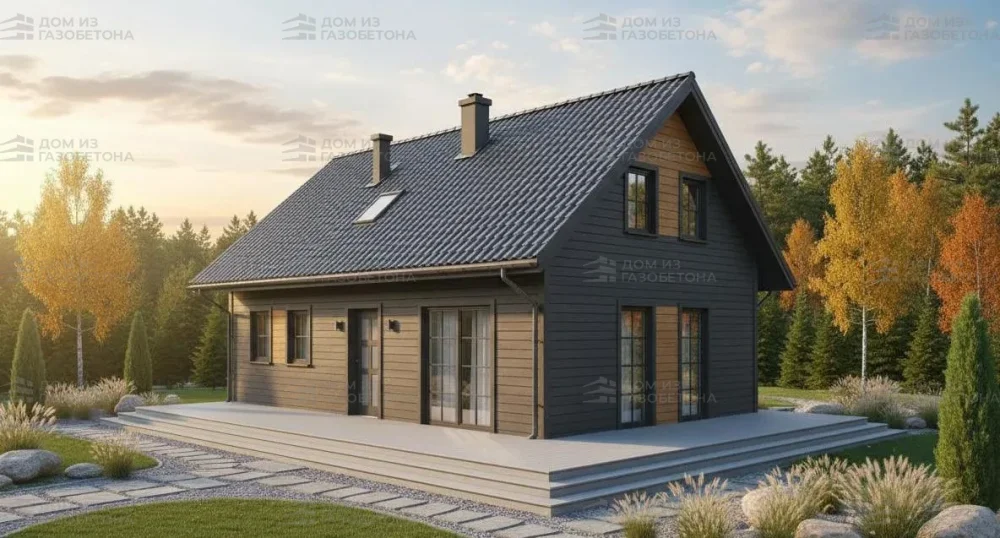 Проект Двухэтажный дом 12 на 7, 100 м2