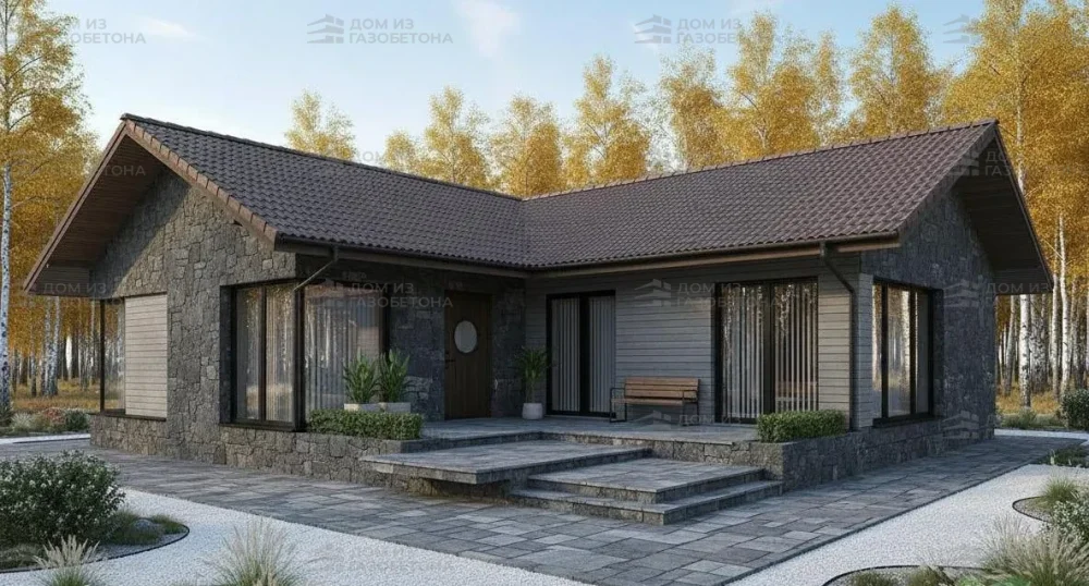 Проект Одноэтажный дом 17 на 20, 169 м2