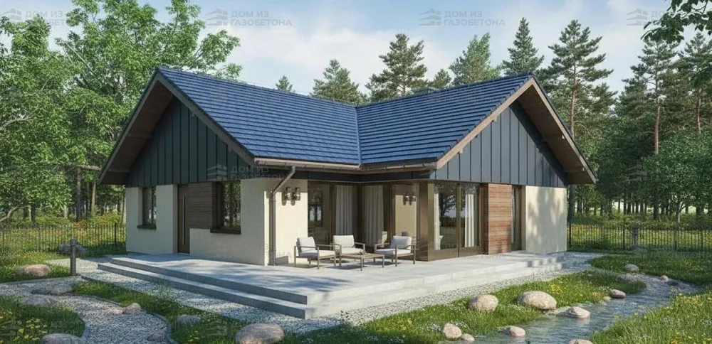 Проект Одноэтажный дом 12 на 17, 124 м2