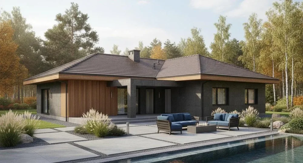 Проект Одноэтажный дом 17 на 19, 190 м2